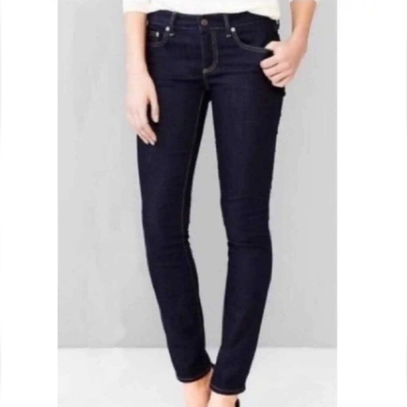 GAP 1969 ALWAYS SKINNY WOMENS JEANS SIZE 26 S DARK BLUE DENIM PRE-OWNED - Picture 4 of 17